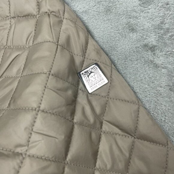 Anne Klein Womens Lightweight Quilted Tan Jacket Snap Button Closure S d0451 - Picture 6 of 13